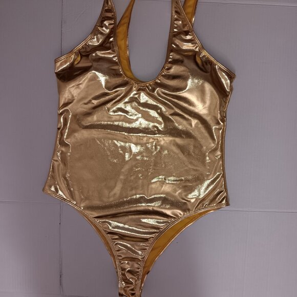 Other - METALLIC GOLD PADDED CUPS ONE PIECE SWIMSUIT